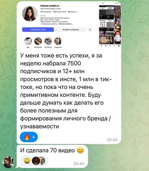 скриншот из чата учеников