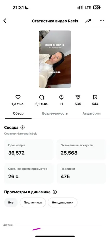 Скриншот статистики ученика