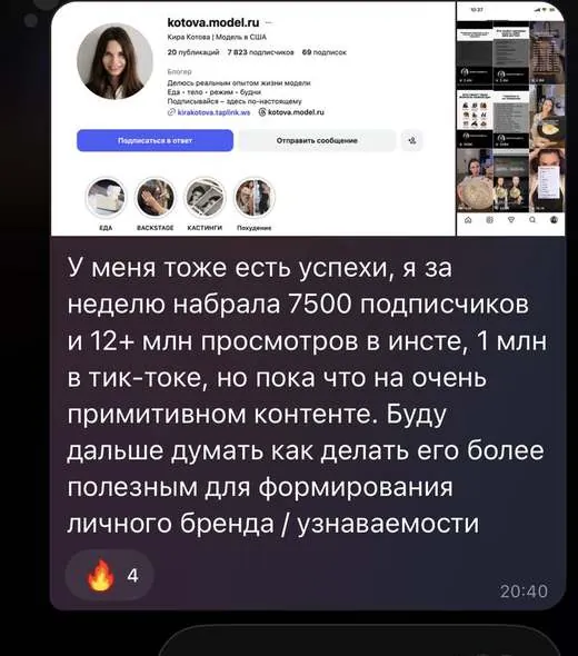 скриншот из чата учеников